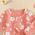 thumbnail image 7 of mgoYE Newborn Baby Girl Spring Outfits Clothes Knit Jumpsuit Ruffle Romper Newborn Coming Home Outfit for Baby Girl(Orange,3-6 Months), 7 of 7