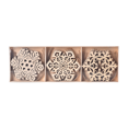 thumbnail image 1 of Adornos de copos de nieve de madera para decoración de Navidad rústica manualidades de bricolaje Adepaton  CPB-CJZ156-2, 1 of 5