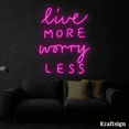 thumbnail image 2 of Craftnamesign Live More Worry Less Neon Sign, Quotes LED Sign, Room Decor, 2 of 4