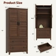 thumbnail image 3 of Ataucjin Armoire Wardrobe Closet with 2 Modern Doors,72" Wooden Wardrobe Cabinet with 2 Drawers and Hanging Rod,Tall Clothing Armoire Cabinet with 18 Adjustable Shelves,Freestanding Closet, 3 of 9