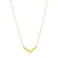 thumbnail image 3 of ELYA Women's Polished Chevron Gold Plated Steel Necklace - 18", 3 of 4