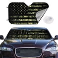 thumbnail image 3 of Lsque American Flag Camo Car Windshield Sun Shade | Accordion Folding Style Auto Shade for Car Truck SUV Van | Blocks UV Rays Sun Visor Protector | Small, 3 of 7