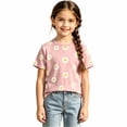 thumbnail image 3 of Toddler Girls Graphic tee Summer Floral Printed Short Sleeve Tshirt Soft Cotton T Shirt, 3 of 3