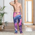 thumbnail image 2 of Balery Hawaiian Beach Dolphin Pantalones de pijama para hombre, pijama ultraligero, pantalón de descanso-X-Large, 2 of 6