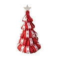 thumbnail image 3 of Wodellrrea Mini Ribbon Christmas Tree, Red Tabletop Holiday Decoration, Star Topped Fabric Tree Centerpiece for Indoor Mantel, Shelf, Dining Table and Festive Home Decor and Seasonal Gift, 3 of 7