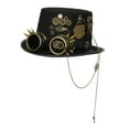 thumbnail image 3 of Steampunk Top Hat Gothic Vintage Style Head Gear Disfraz Accesorios de Halloween Diadema Headwear Fedoras para adultos Festival Stage Show Rave 58-59cm Sunnimix Sombrero de copa Steampunk, 3 of 8