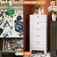 thumbnail image 5 of AOBABO Metal Bathroom Cabinet, Steel Bathroom Storage Cabinet with 5 Drawers,Assembly Required,White, 5 of 8