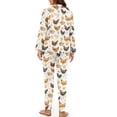 thumbnail image 2 of DISNIMO Women's 2 Piece Pajama Set Rooster Printed Casual Loose Sleepwear Long Sleeve Button Down Sleepwear with Long Pants Soft Comfy Loungewear Nightwear, 2 of 7