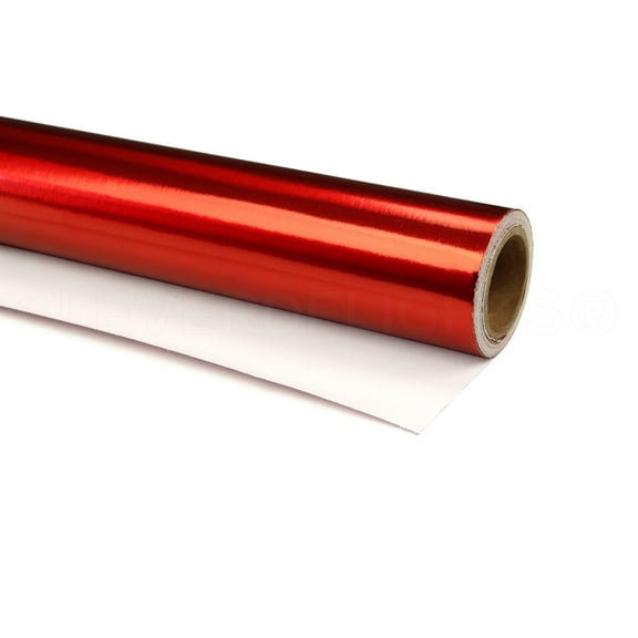 CleverDelights Metallic Red Wrapping Paper - 30" x 300" Jumbo Roll - 62.5 Sq Ft Paper