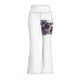 thumbnail image 4 of DISNIMO White Flower Pekingese Bell Bottoms for Girls 9-10 Flare Leggings for Kids Yoga Pants for Girls Leggings Flare with Pockets Girls Flare Pants Outfit High Waist Bell-Bottomed Pants, 4 of 7