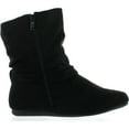 thumbnail image 2 of Static Footwear SELENA-58 Women's Fashion Mid Calf Flat Heel Side Zipper Slouch Boots, 2 of 4