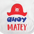 thumbnail image 4 of Inktastic Ahoy Matey, Pirate Hat, Skull and Bones, Pirates Boys or Girls Baby Bib, 4 of 4