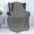 thumbnail image 4 of Modern Soft Flannel Fleece Throw Blanket, Illustration of Bizarre Shapes Houndstooth Inspired Graphics, Cozy Plush for Indoor and Outdoor Use, 50" x 60", Charcoal Grey and White, by Ambesonne, 4 of 5