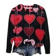 thumbnail image 2 of Jsaierl Chandails en Molleton pour Femmes Saint-Valentin Mignons Imprimé Cœur Chandails en Molleton Tendance Chandail Col Rond Décontracté Manches Longues pour Femmes, 2 of 4