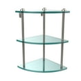 thumbnail image 2 of Three Tier Corner Glass Shelf - Satin Nickel, 2 of 5
