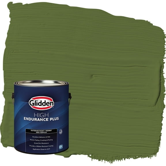 Glidden HEP Globe Artichoke / Green Satin Exterior Paint with Primer, 1 Gallon