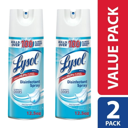 Lysol Disinfectant Spray, Crisp Linen, 25oz (2X12.5oz)