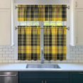 thumbnail image 3 of Kitchen Curtains 36 Inch Short - 3 Panel Set, Rod Pocket Window Curtain, 100% Polyester for Farmhouse, Cafe, Kitchen, Living Room, Bedroom, Rustic Buffalo Plaid & Geometric Design, Easy Wash, 3 of 6