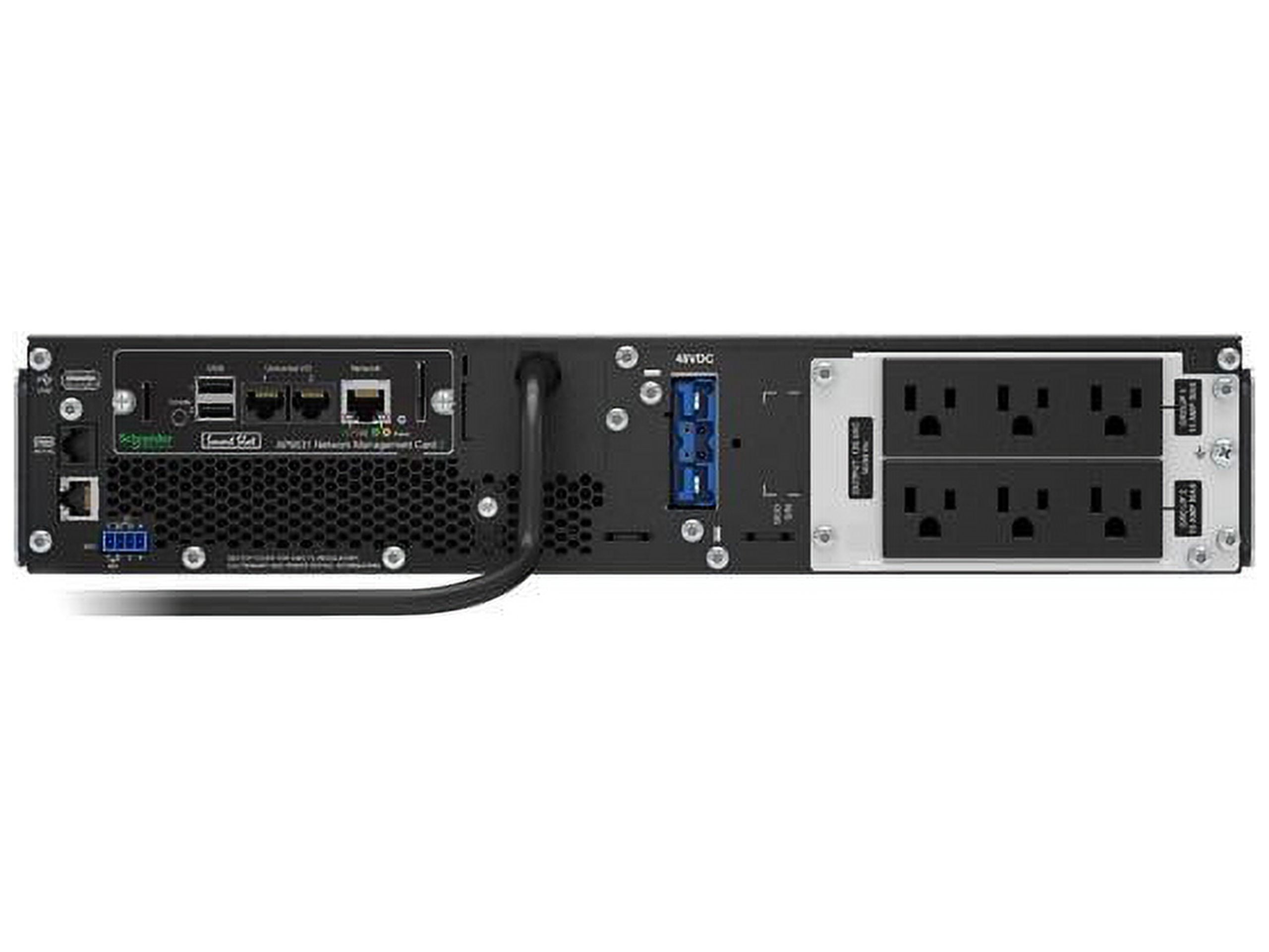 APC by Schneider Electric Smart-UPS SRT 1500VA RM 120V Network Card - 1500 VA/1350 W - 120 V AC - 5 Minute Stand-by Time - 2U Rack-mountable - 6 x NEMA 5-15R