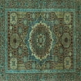 thumbnail image 1 of Ahgly Company Indoor Square Abstract Light Blue Modern Area Rugs, 3' Square, 1 of 4