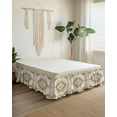 thumbnail image 2 of Vintage Bed Skirt Abstract Brown Bohemian Farmhouse Tribal Bed Skirts Queen Size 18 Inch Drop, Wrap Around Dust Ruffle&nbsp;Bedskirt with Adjustable Elastic Belt for Queen Size Beds, 2 of 7