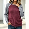 thumbnail image 4 of Maplenight Color Block Sweaters for Women Raglan Sleeve Ribbed Knit Pullover Soft Warm Fall Business Casual Work Office Sweaters with Pocket, 4 of 7
