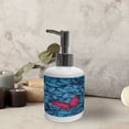 thumbnail image 3 of Ambesonne Tropical Soap Dispenser & Toothbrush Holder Set, Large Bugs Lepidoptera, 2 Pcs, Pink Blue Brown, 3 of 5