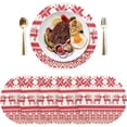 thumbnail image 3 of GZHJMY Christmas Deer Red Placemats 1Pcs,Holidays PVC Weave Place Mats Table Mats Non-Slip Easy to Clean for Home Kitchen BBQ Party Table Decor,15.4", 3 of 7