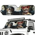 thumbnail image 2 of Uorisanigo Windshield Sun Shade for Rubicon Sahara TJ JK JKU 2 Door & 4 Door, Aluminum Foil Film Funny Dog Driving Print Winshied Sunshade Protect Your Car from Sun Heat & Glare UV Ray, 2 of 7