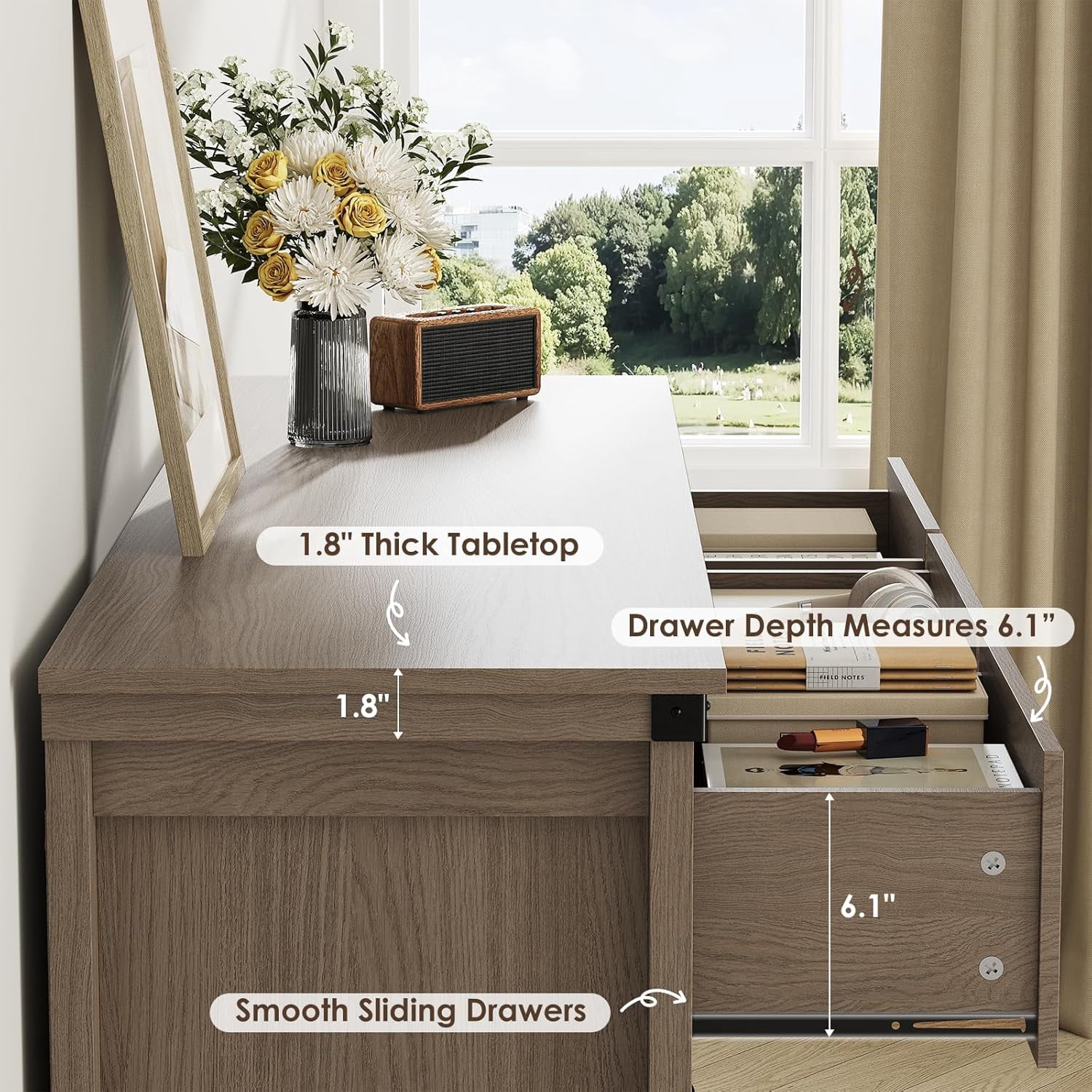 Farmhouse 7 Drawer Dresser for Bedroom, 51" Wide Chest of Drawers, Wooden Dresser TV Stand, Storage Dressers Organizer for Bedroom, Living Room, Hallway, Light Rustic Oak