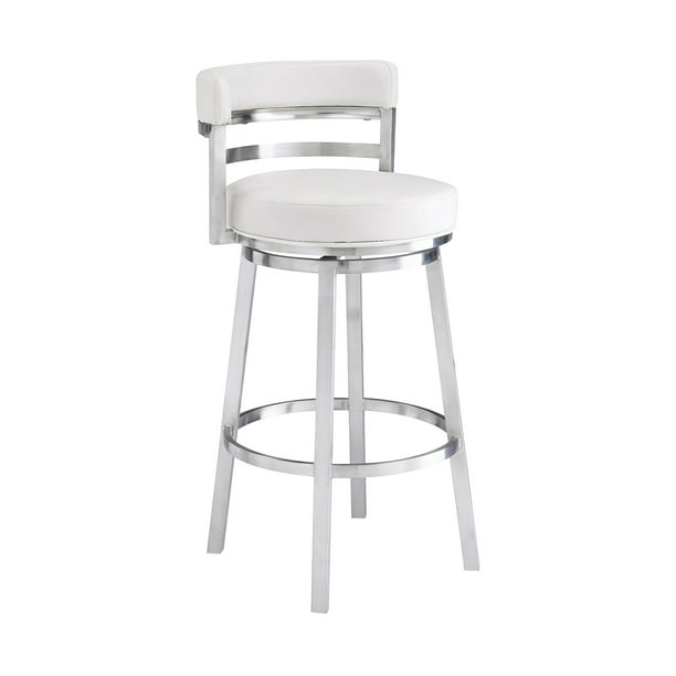 Madrid Contemporary 30 Bar Height, Brushed Bar Stool Black And White