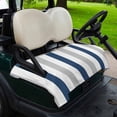 thumbnail image 2 of Golf Cart Seat Covers for 2 Seater,Navy Blue Striped Microfiber Cart Seat Towel Blanket,Geometric Grey White Vertical Stripes Absorbent NonSlip Bench Seats Protector for Golf Course 51"x31", 2 of 9