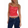 thumbnail image 3 of Lace Camisole for Women Tank Top Going Out Y2K Fashion Top Lace Crop Tops Summer Trendy Tops Red M, 3 of 10