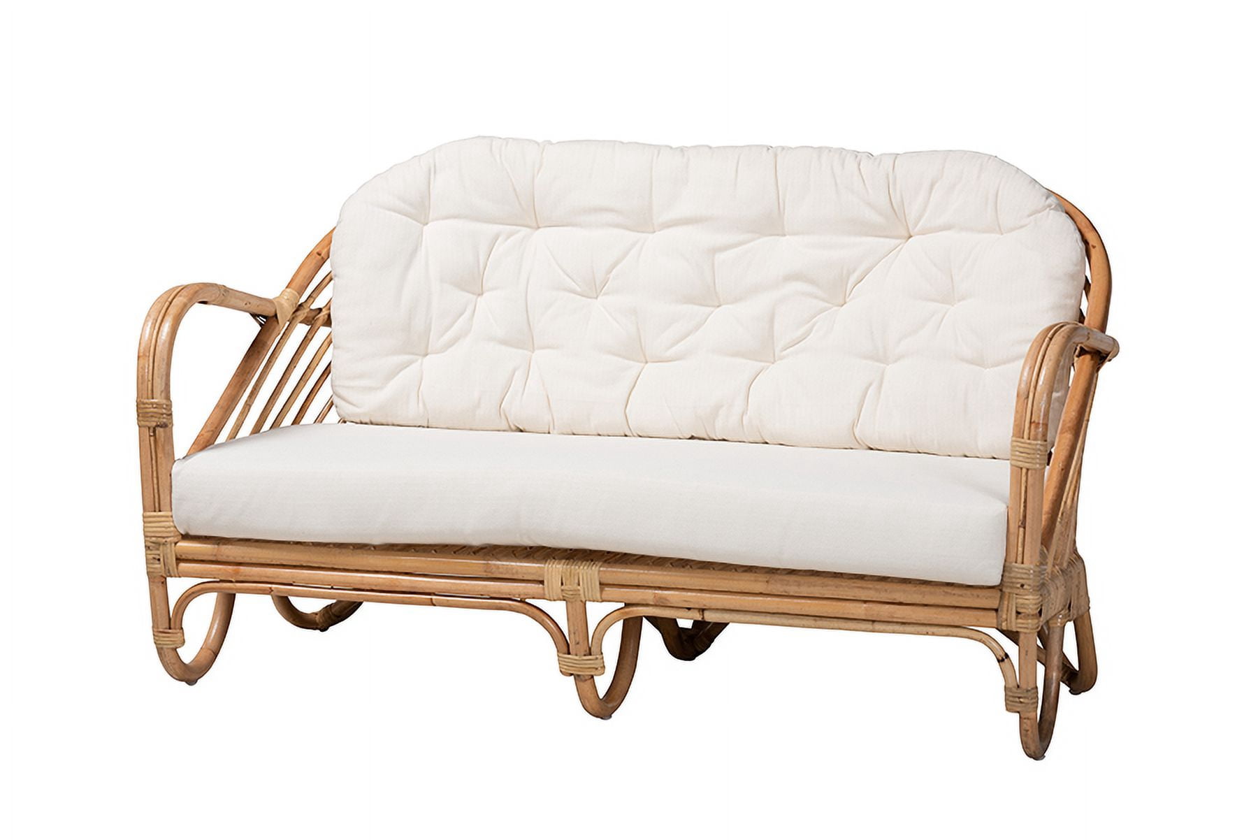bali & pari Aliane Rattan BOHO Loveseat, Natural Brown