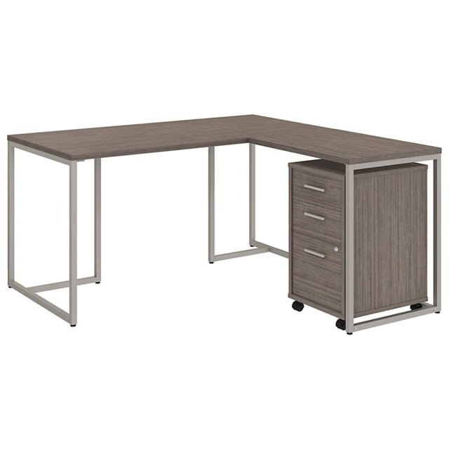 Bush Business Furniture Method by Kathy Ireland 60" L Desk with File Cabinet in Cocoa