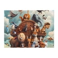 thumbnail image 4 of KLL Animal Filled Noahs Ark Print Fleece Throw Blanket, Horizontal Fleece Bedding Cute Soft Blankets Comfy Fleece Flannel Plush Home Decor for Couch & Bed -60"x50", 4 of 9