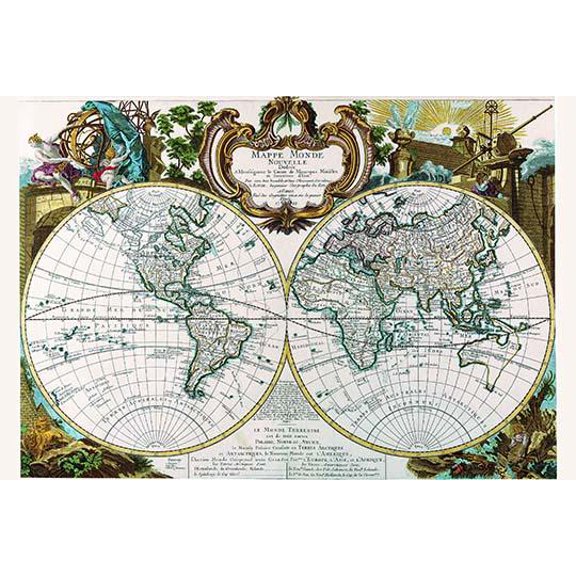 Mappe Monde Nouvelle-Fine art canvas print (20" x 30")