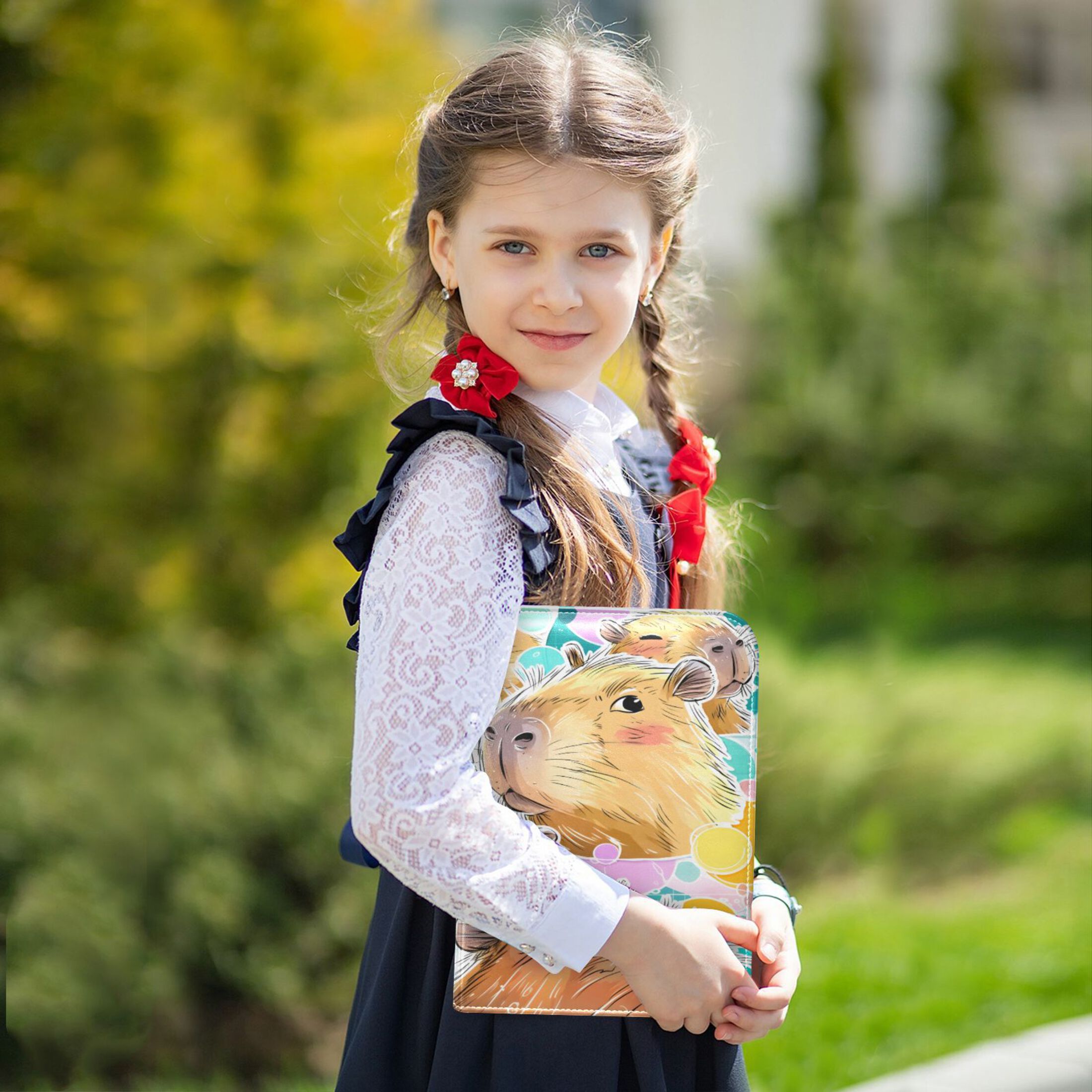 Trading Card Binder Album 400 Pockets 50 Removable 4-Pocket Pages Waterproof Adorable Capybara Poster