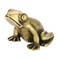 thumbnail image 1 of Estatua retro de latón en forma de rana, decoración de escritorio para el hogar, pequeña figura de animal de latón dorada, 1 of 7