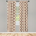 thumbnail image 3 of Ambesonne Ikat Curtains, Peacock Tail Oval Pattern, Pair of 28"x63", Cream Vermilion Black, 3 of 5