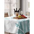 thumbnail image 6 of Teal Green Crab Coastal Table Cloth, Summer Coral Nautical Waterproof Tablecloth for Rectangle Tables, Reusable Washable Fabric Table Cover for Restaurant Kitchen Dining Tables 60"x102", 6 of 6