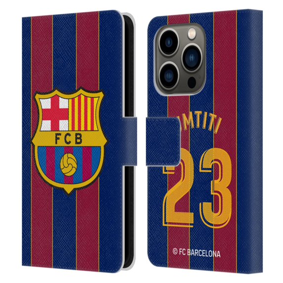Head Case Designs Officially Licensed FC Barcelona 2020/21 Players Home Kit Group 2 Samuel Umtiti Leather Book Wallet Case Cover Compatible with Apple iPhone 14 Pro