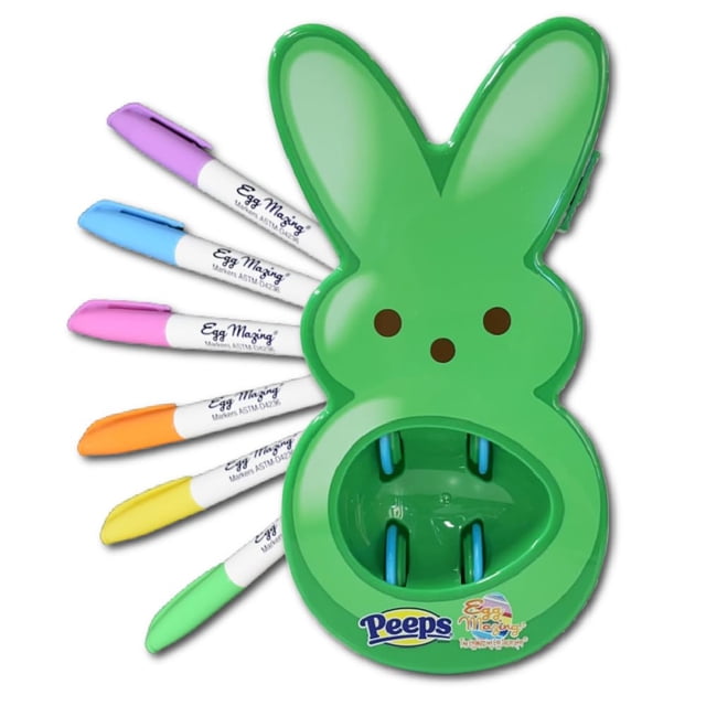 Decorador de huevos The Eggmazing Peeps Bunny con 6 rotuladores, color verde