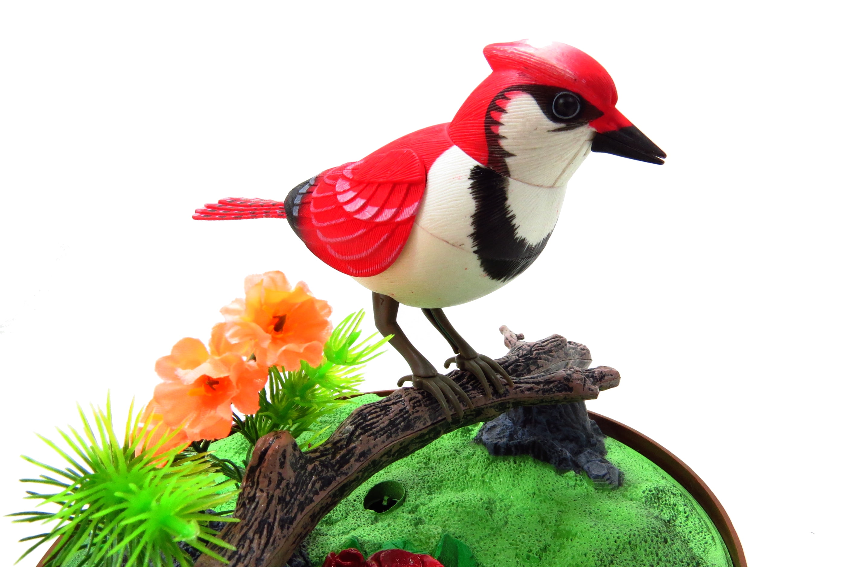 Bisontec Singing & Chirping Bird In Cage - Realistic Sounds & Movements (Red)