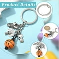 thumbnail image 7 of 1 Box 20pcs Basketball Keychain Bulk Sport Theme Keychains Mini Cute Alloy Sport Ball Theme Silver Shoes Keyrings Bulk with Wooden Beads, 7 of 7