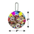 thumbnail image 6 of Cats Hawaiian Luau Birthday Party Selfie Round Luggage ID Tag Card Suitcase Carry-On, 6 of 8