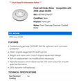 thumbnail image 2 of Front Left Brake Rotor - Compatible with 2006 GS300, 2 of 2