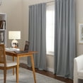 thumbnail image 2 of TOWN & COUNTRY LUXE Davos Solid Linen Texture Indoor Curtains, 100% Blackout with Energy Efficient Lining, Back Tab/Rod Pocket Top, 2-Pack Set, Grey, 50"x96", 2 of 12