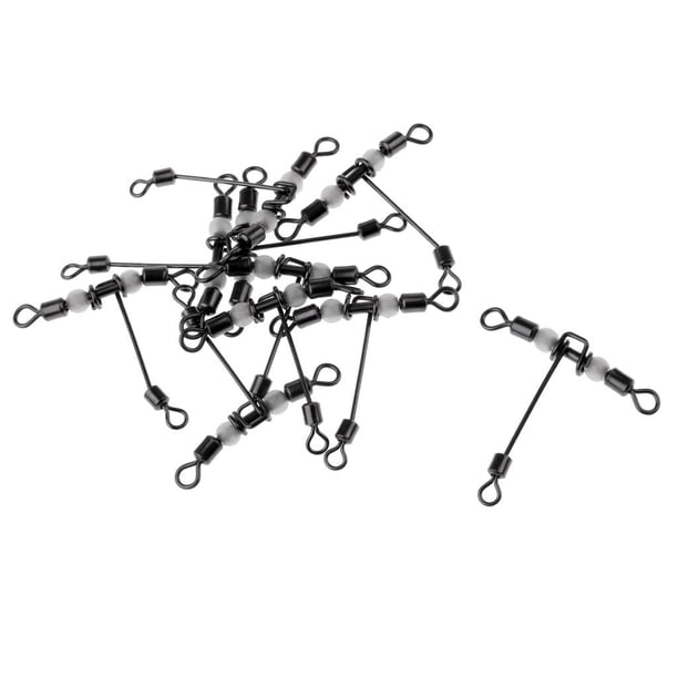 Conector de pesca giratorio con forma de T y cuentas luminosas de acero inoxidable 2 × 3