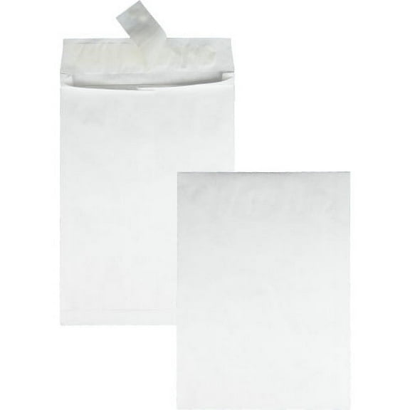 Quality Park Tyvek Plain Expansion Envelopes Expansion - 10" Width x 13" Length - 1 1/2" Gusset - 14 lb - Self-sealing - Tyvek - 100 / Carton - White